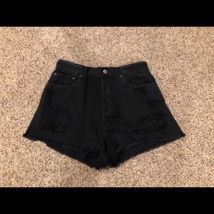 Black jean shorts